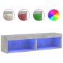 Muebles para TV con luces LED 2 uds gris hormigón 60x30x30 cm en Muebles TV | Comprar online en Foru.es