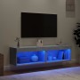 Muebles para TV con luces LED 2 uds gris hormigón 60x30x30 cm en Muebles TV | Comprar online en Foru.es