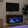 Mueble para TV con luces LED roble ahumado 60x30x30 cm en Muebles TV | Comprar online en Foru.es