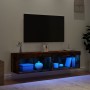 Muebles para TV con luces LED 2 uds roble ahumado 60x30x30 cm en Muebles TV | Comprar online en Foru.es