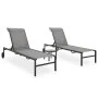 Loungers with table 2 textilene and steel units by vidaXL, Loungers - Ref: Foro24-47847, Price: 216,86 €, Discount: %