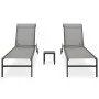 Loungers with table 2 textilene and steel units by vidaXL, Loungers - Ref: Foro24-47847, Price: 216,86 €, Discount: %