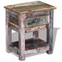 Mesa auxiliar con 1 cajón madera maciza reciclada 43x33x51 cm de vidaXL, Mesas auxiliares - Ref: Foro24-243456, Precio: 123,8...