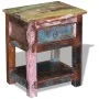 Mesa auxiliar con 1 cajón madera maciza reciclada 43x33x51 cm de vidaXL, Mesas auxiliares - Ref: Foro24-243456, Precio: 123,8...