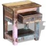 Mesa auxiliar con 1 cajón madera maciza reciclada 43x33x51 cm de vidaXL, Mesas auxiliares - Ref: Foro24-243456, Precio: 123,8...