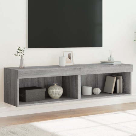Muebles de TV con luces LED 2 uds gris Sonoma 60x30x30 cm en Muebles TV | Comprar online en Foru.es