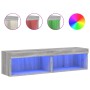 Muebles de TV con luces LED 2 uds gris Sonoma 60x30x30 cm en Muebles TV | Comprar online en Foru.es