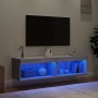 Muebles de TV con luces LED 2 uds gris Sonoma 60x30x30 cm en Muebles TV | Comprar online en Foru.es