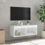 Mueble para TV con luces LED blanco 80x30x30 cm en Muebles TV | Comprar online en Foru.es