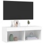 Mueble para TV con luces LED blanco 80x30x30 cm en Muebles TV | Comprar online en Foru.es