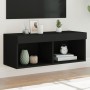 Mueble para TV con luces LED negro 80x30x30 cm en Muebles TV | Comprar online en Foru.es