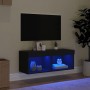 Mueble para TV con luces LED negro 80x30x30 cm en Muebles TV | Comprar online en Foru.es