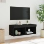 Mueble para TV con luces LED negro 80x30x30 cm en Muebles TV | Comprar online en Foru.es