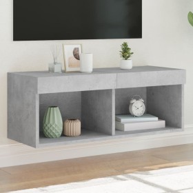 Mueble para TV con luces LED gris hormigón 80x30x30 cm en Muebles TV | Comprar online en Foru.es