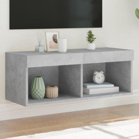 Mueble para TV con luces LED gris hormigón 80x30x30 cm en Muebles TV | Comprar online en Foru.es