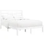 Estructura de cama de madera maciza blanca 140x200 cm de vidaXL, Camas y somieres - Ref: Foro24-3105796, Precio: 122,91 €, De...