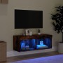 Mueble para TV con luces LED roble ahumado 80x30x30 cm en Muebles TV | Comprar online en Foru.es