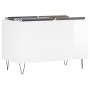 Mueble discos madera contrachapada blanco brillo 74,5x38x48 cm de vidaXL, Almacenamiento para CD y DVD - Ref: Foro24-831726, ...