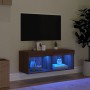 Mueble para TV con luces LED roble marrón 80x30x30 cm en Muebles TV | Comprar online en Foru.es