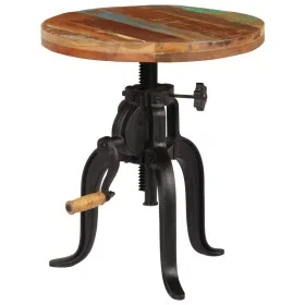 Mesa auxiliar madera reciclada y hierro fundido 45x(45-62) cm de vidaXL, Mesas auxiliares - Ref: Foro24-247588, Precio: 163,7...