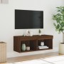 Mueble para TV con luces LED roble marrón 80x30x30 cm en Muebles TV | Comprar online en Foru.es