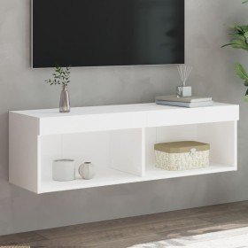 Mueble para TV con luces LED blanco 100x30x30 cm en Muebles TV | Comprar online en Foru.es