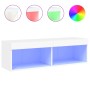 Mueble para TV con luces LED blanco 100x30x30 cm en Muebles TV | Comprar online en Foru.es