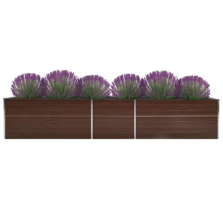 Arriate de jardín de acero galvanizado marrón 400x80x77 cm de vidaXL, Maceteros y jardineras - Ref: Foro24-47062, Precio: 139...