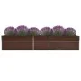 Arriate de jardín de acero galvanizado marrón 400x80x77 cm de vidaXL, Maceteros y jardineras - Ref: Foro24-47062, Precio: 139...