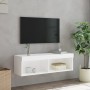 Mueble para TV con luces LED blanco 100x30x30 cm en Muebles TV | Comprar online en Foru.es