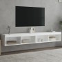 Muebles de TV con luces LED 2 uds blanco 100x30x30 cm en Muebles TV | Comprar online en Foru.es