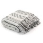 Manta a rayas de algodón gris y blanco 160x210 cm de vidaXL, Mantas - Ref: Foro24-245328, Precio: 29,35 €, Descuento: %