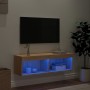 Mueble para TV con luces LED roble Sonoma 100x30x30 cm en Muebles TV | Comprar online en Foru.es