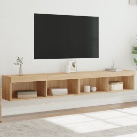 Muebles de TV con luces LED 2 uds roble Sonoma 100x30x30 cm en Muebles TV | Comprar online en Foru.es