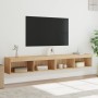 Muebles de TV con luces LED 2 uds roble Sonoma 100x30x30 cm en Muebles TV | Comprar online en Foru.es