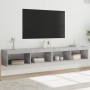 Muebles de TV con luces LED 2 uds gris hormigón 100x30x30 cm en Muebles TV | Comprar online en Foru.es