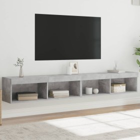 Muebles de TV con luces LED 2 uds gris hormigón 100x30x30 cm en Muebles TV | Comprar online en Foru.es