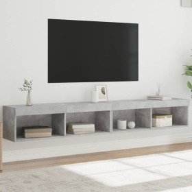 Muebles de TV con luces LED 2 uds gris hormigón 100x30x30 cm en Muebles TV | Comprar online en Foru.es
