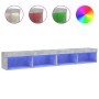 Muebles de TV con luces LED 2 uds gris hormigón 100x30x30 cm en Muebles TV | Comprar online en Foru.es