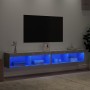 Muebles de TV con luces LED 2 uds gris hormigón 100x30x30 cm en Muebles TV | Comprar online en Foru.es