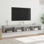 Muebles de TV con luces LED 2 uds gris hormigón 100x30x30 cm en Muebles TV | Comprar online en Foru.es