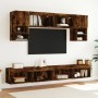 Muebles de TV con luces LED 2 uds roble ahumado 100x30x30 cm en Muebles TV | Comprar online en Foru.es