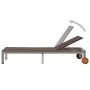 Tumbona con ruedas ratán sintético marrón de vidaXL, Tumbonas - Ref: Foro24-43974, Precio: 146,23 €, Descuento: %