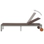 Tumbona con ruedas ratán sintético marrón de vidaXL, Tumbonas - Ref: Foro24-43974, Precio: 148,55 €, Descuento: %