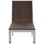 Tumbona con ruedas ratán sintético marrón de vidaXL, Tumbonas - Ref: Foro24-43974, Precio: 146,23 €, Descuento: %