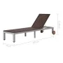 Tumbona con ruedas ratán sintético marrón de vidaXL, Tumbonas - Ref: Foro24-43974, Precio: 146,23 €, Descuento: %