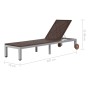 Tumbona con ruedas ratán sintético marrón de vidaXL, Tumbonas - Ref: Foro24-43974, Precio: 148,55 €, Descuento: %