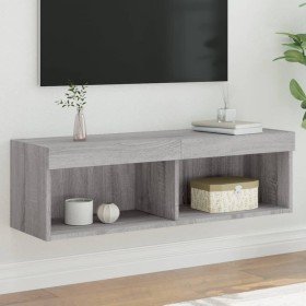 Mueble para TV con luces LED gris Sonoma 100x30x30 cm en Muebles TV | Comprar online en Foru.es