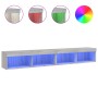 Muebles de TV con luces LED 2 uds gris Sonoma 100x30x30 cm en Muebles TV | Comprar online en Foru.es