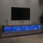 Muebles de TV con luces LED 2 uds gris Sonoma 100x30x30 cm en Muebles TV | Comprar online en Foru.es